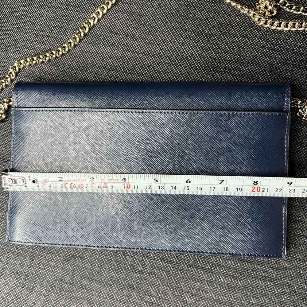 Kate Spade Willow Wallet Saffiano Leather Flap Convertible Crossbody Bag Navy - Picture 6 of 7